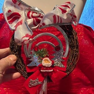 Handcrafted Festive Holiday Wreath with Bells and Pinecones